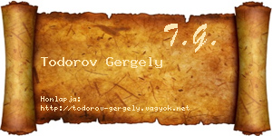 Todorov Gergely névjegykártya